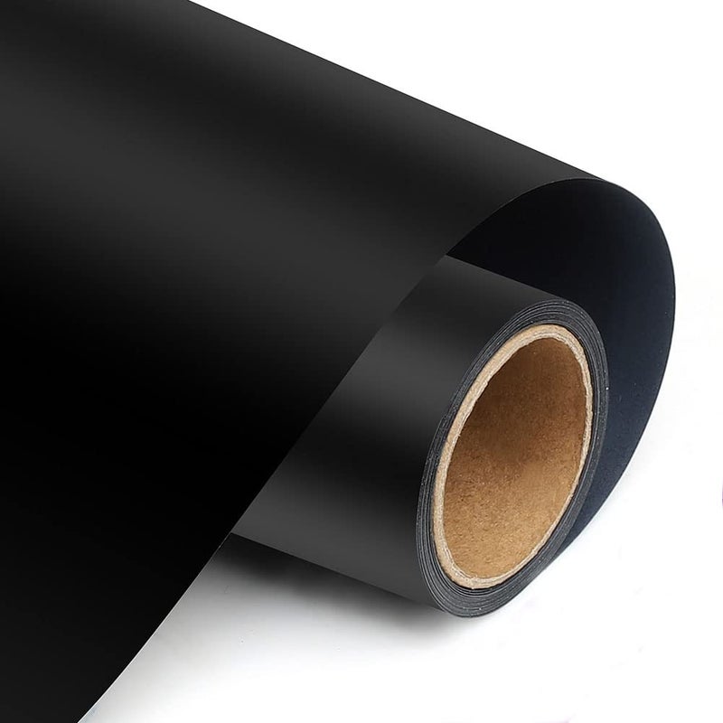 TransWonder Black Heat Transfer Vinyl - 12 x10, Iron on Vinyl HTV Vinyl for Cricut Air or Maker(Matte Black) - Image 1